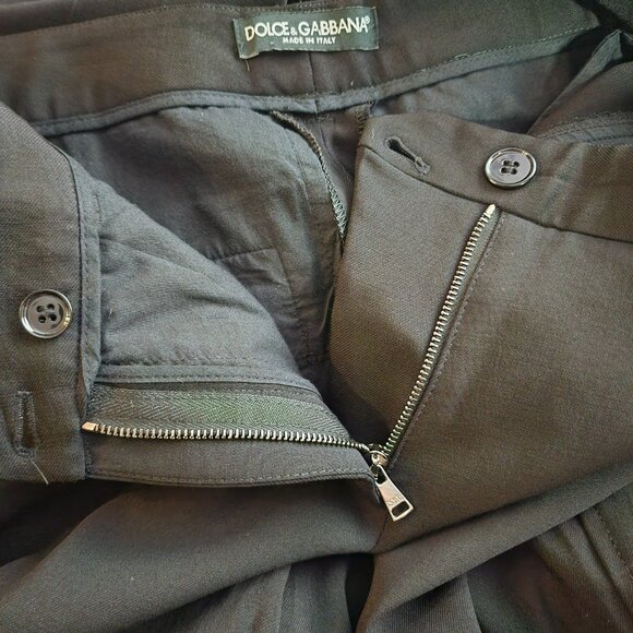 Dolce & Gabbana Pants M Black Straight Leg Mid-Rise - Picture 3 of 5